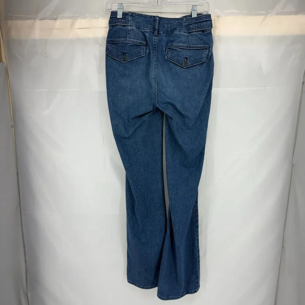 Anthropologie Pilcro Women 27 Polished Mid Rise Bootcut Jeans Dark Wash Button